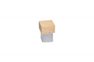 Ручка-кнопка, отделка бук + хром матовый