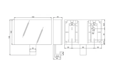Вешалка, отделка серебро матовое (зеркало + 1 крючок)