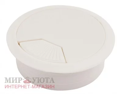 Заглушка кабель-канала, пластиковая, круглая, d=60 мм, белая: RTK008/W