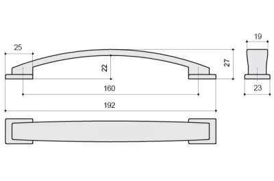 Ручка-скоба 160мм, отделка никель матовый