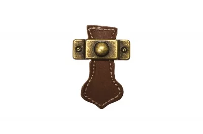 Ручка-серьга, отделка бронза &quot;Флоренция&quot; + кожа