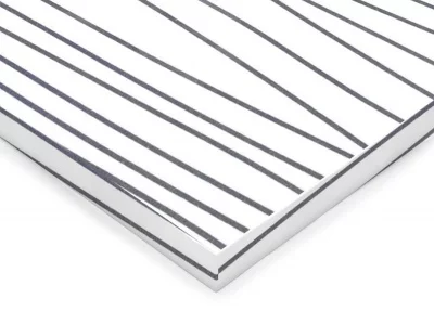 Фасад мебельный МДФ AGT глянцевый белое серебро 621