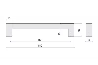 Ручка-скоба 160мм, отделка хром глянец