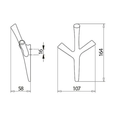GTV: Крючок мебельный WALENCIA, инокс: WZ-WALENCIA-06