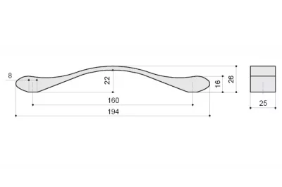 Ручка-скоба 160мм, отделка хром матовый