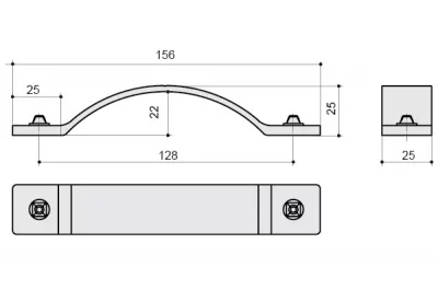 Ручка-скоба 128мм, отделка бронза античная красная