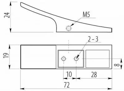 GTV: Мебельный крючок 804, алюминий WZ-804-20-05