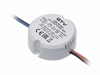 GTV: Блок питания для светодиодов LED, WE: 220V-240; IP 20; 12V; 15W размер 55х22мм LD-ZASPU15W-30N
