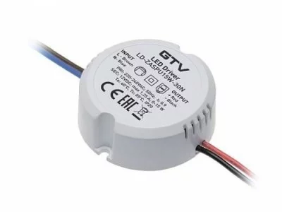 GTV: Блок питания для светодиодов LED, WE: 220V-240; IP 20; 12V; 15W размер 55х22мм LD-ZASPU15W-30N