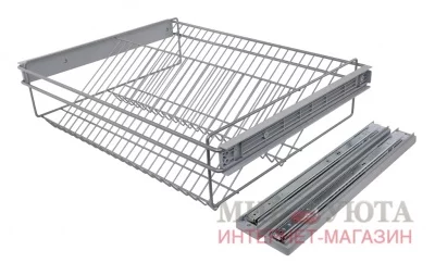 PARTNER Корзина для обуви, 500 мм, серый, полн. выдв., плавн. закр.: AS50MBOT