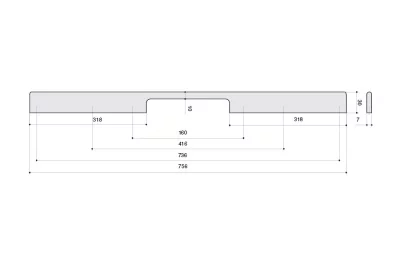 Ручка-скоба 160-736мм, отделка хром глянец