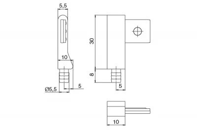 Держатель торцевой левый, отделка хром глянец