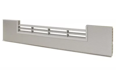 0100 Решётка вентиляционная для цоколя ПВХ H.120, L=600, под рифлёный алюминий