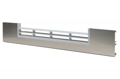 Решётка вентиляционная для цоколя алюминиевого H.100, L=600, сталь нержавеющая полированная