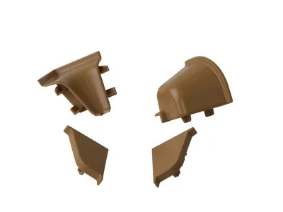 Комплект соединителей овального пристеночного бортика (VER%/35), (4ч.:2 загл., 90°внут.+90°внеш.)пластик, бежевый 94110