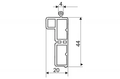 Профиль под установку ручки, цвет Бук, L=2.12м