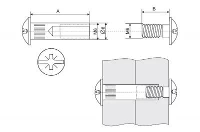Стяжка межсекционная d.8мм (29+14), бронза (за 100 шт.)