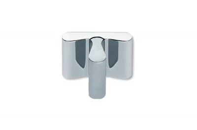 Ручка-кнопка, отделка сталь шлифованная + хром глянец