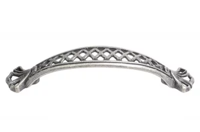 Ручка-скоба 96мм, отделка серебро старое