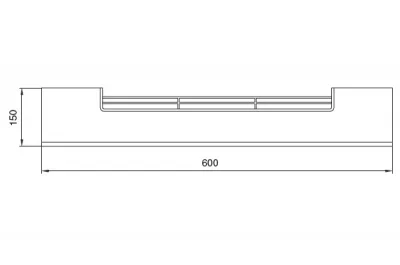 0418 Решётка вентиляционная для цоколя ПВХ H.150, L=600, белый глянец