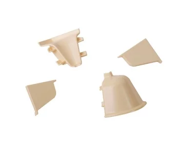 Комплект соединителей овального пристеночного бортика (VER%/35), (4ч.:2 загл., 90°внут.+90°внеш.) пластик, светло-бежевый 92107
