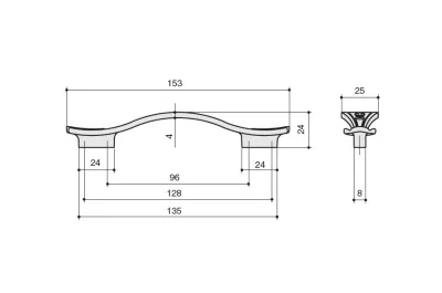 Ручка-скоба 128-096мм, отделка хром глянец