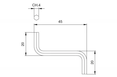 Ключ шестигранник Z-образный CH.4, отделка цинк (за 100 штук)