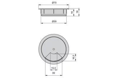 Заглушка кабель-канал, d.60, отделка черный: 7770/60/677