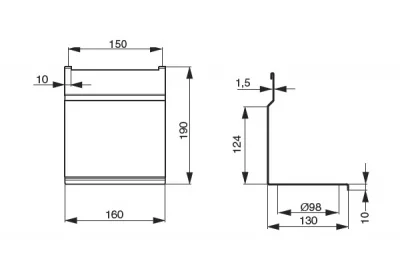 Держатель для 1-го стакана, 160х130х180мм, отделка черный бархат (матовый)