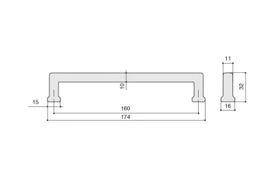 Ручка-скоба 160мм, отделка старое серебро