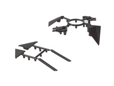 Комплект соединителей треугольного пристеночного бортика ALPHALUX(6частей), пластик, черный