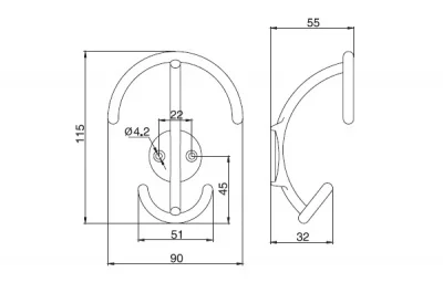 Вешалка, отделка хром матовый
