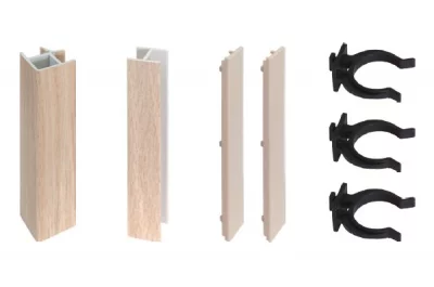 Комплект угловых элементов для цоколя ПВХ H.150, беленый дуб