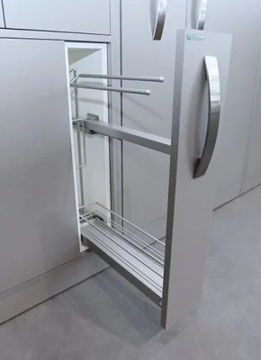 Kessebohmer: Бутылочница с полотенцедержателем отделка «ТИТАН» для фасада шириной 150 мм