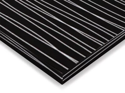 Фасад мебельный МДФ AGT глянцевый черное серебро 624