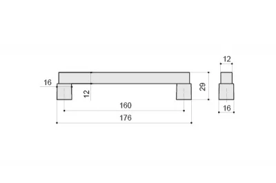 Ручка-скоба 160мм, отделка венге + хром матовый