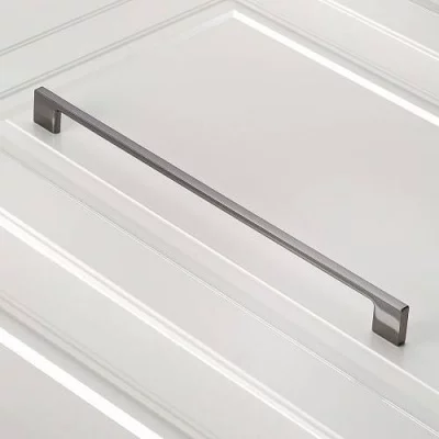 Ручка мебельная UZ 819 C=192, хром черный GTV UZ-819192-12