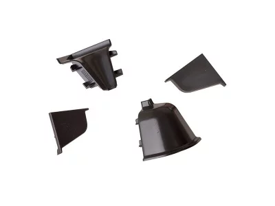 Комплект соединителей овального пристеночного бортика (VER%/35), (4ч.:2 загл., 90°внут.+90°внеш.) пластик, черный 98104