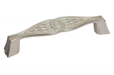 Ручка-скоба 96мм, отделка серебро &quot;Венеция&quot;