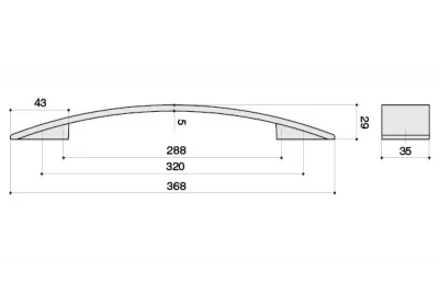 Ручка-скоба 320-288мм, отделка хром матовый