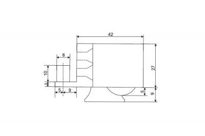 Регулируемая колёсная опора, левая, отделка чёрная