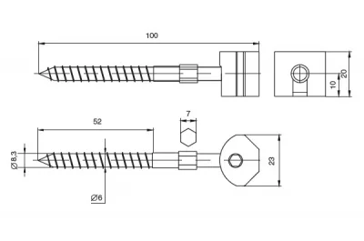 Стяжка прямая UT Railbolt 8x98мм, отделка цинк