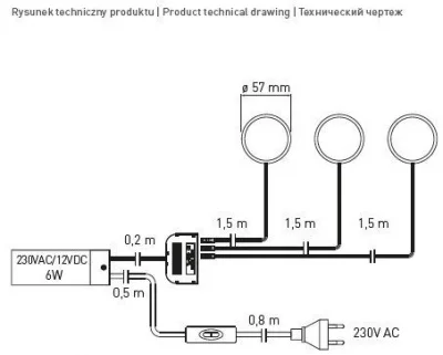 GTV: Комплект светодионых светильников LUGO 319 (3x1,80W), сатин, теплый белый LD-LCG319-52 GTV: Комплект светодионых светильников LUGO 319 (3x1,80W), сатин, теплый белый LD-LCG319-52