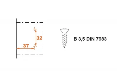 Клип-ответная планка Н0 под шуруп, крестообразная