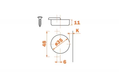 Петля 37" угловая (толщина фасада до 32 мм)