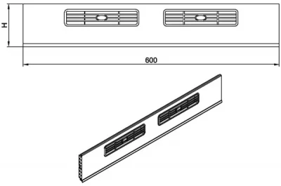 73 Решётка вентиляционная для цоколя ПВХ H.150, L=600, орех морёный