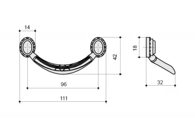 Ручка-скоба 96мм, отделка бронза матовая