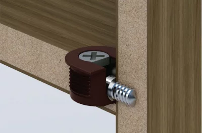 Стяжка эксцентриковая VG20 для 16 мм ДСП, отделка коричневая (за 100 штук)