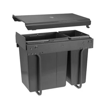 GTV: Сегрегатор для модуля 300мм (20L+10L) антрацит без крепления фасада, с доводчиком: PB-45-002010-60A