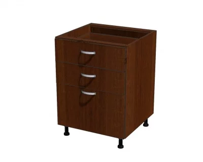 Корпус напольной тумбы для кухни, 3 ящика 600*560*720